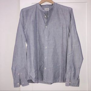 AllSaints: collarless button shirt